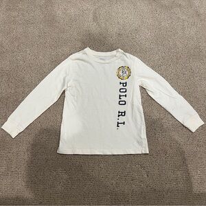 Polo by Ralph Lauren Cream Long Sleeve Tee with Navy Logo